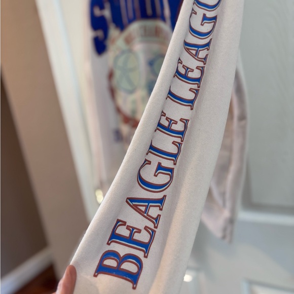 Peanuts Snoopy Beagle League Crewneck Sweatshirt Unisex M, and Snoopy Plush Toy - Picture 9 of 14